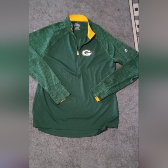Majestic Green and Yellow Long Sleeve Tee - Picture 1 of 3